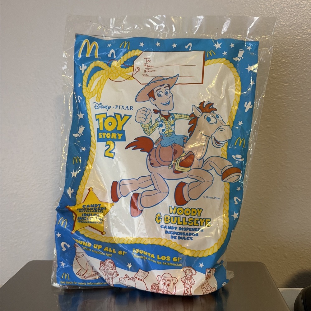 Toy Story 2 Woody & Bullseye McDonalds Happy Meal Candy Dispenser w/ Box/Bag '99